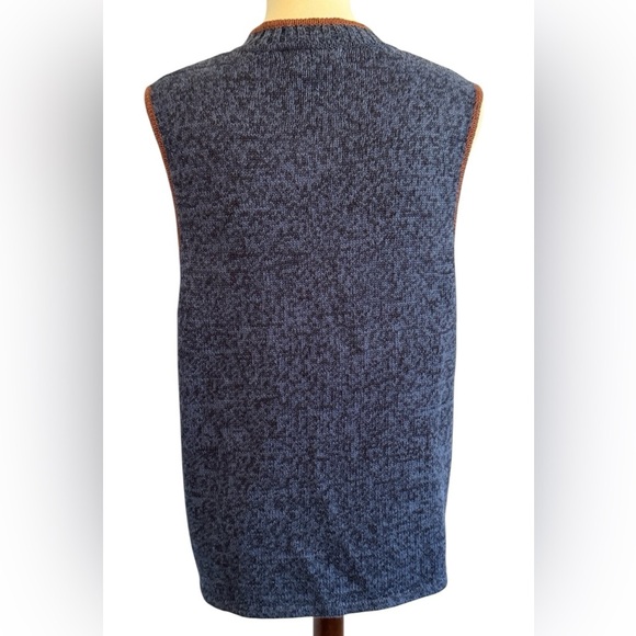 Vintage Tiara International Rooster Sunflower Blue Sleeveless Vest Size Large - Picture 6 of 13